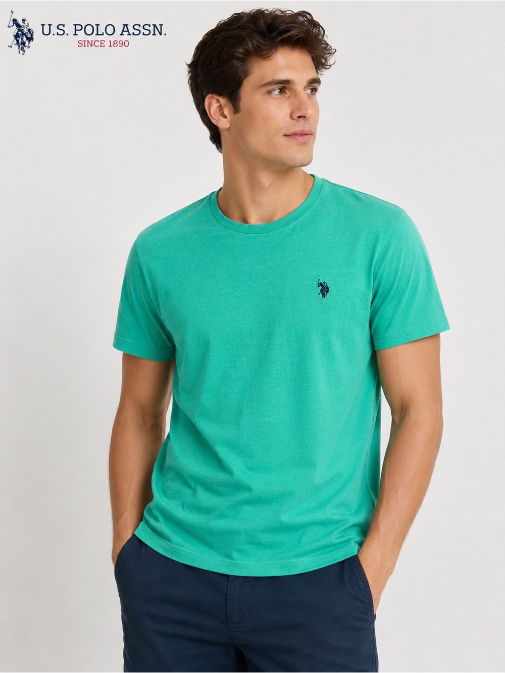 U.S. Polo Assn. Short-Sleeve Crew Tee in Teal